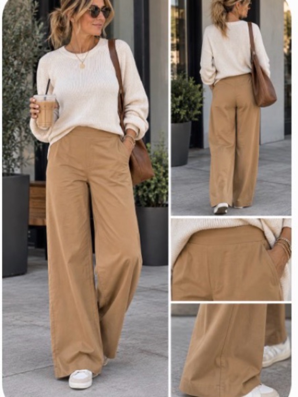 Isaac Mizrahi Wide-Leg Trousers in Camel